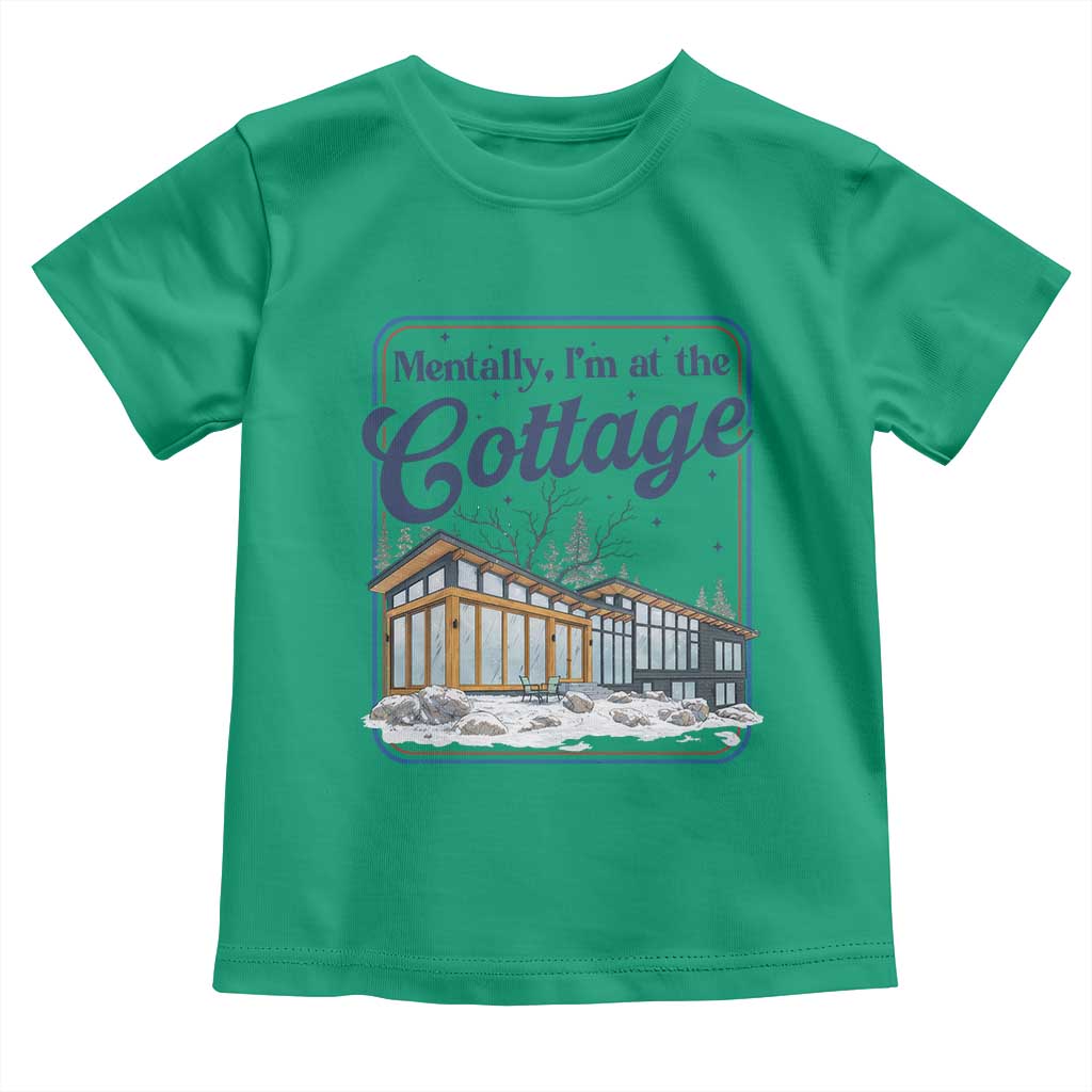 Mentally I'm at the Cottage Toddler T Shirt Funny Hockey Romance