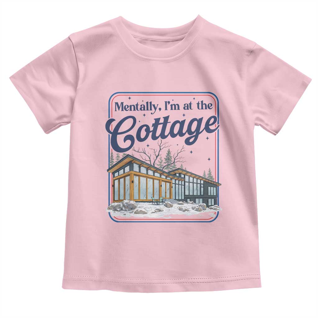 Mentally I'm at the Cottage Toddler T Shirt Funny Hockey Romance