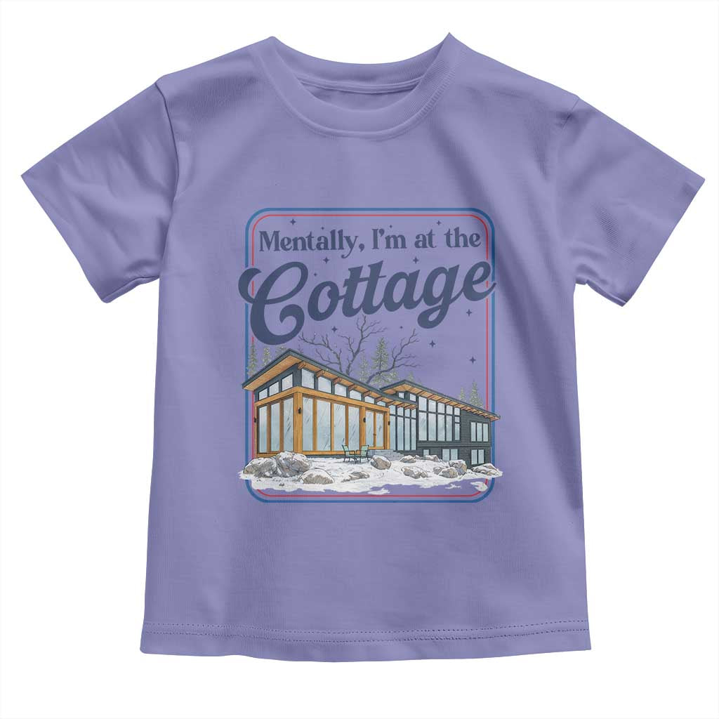 Mentally I'm at the Cottage Toddler T Shirt Funny Hockey Romance