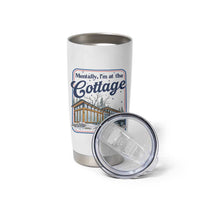 Mentally I'm at the Cottage Tumbler Cup Funny Hockey Romance