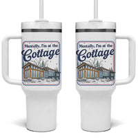 Mentally I'm at the Cottage Tumbler With Handle Funny Hockey Romance