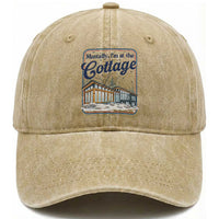 Mentally I'm at the Cottage Washed Cotton Baseball Cap Funny Hockey Romance