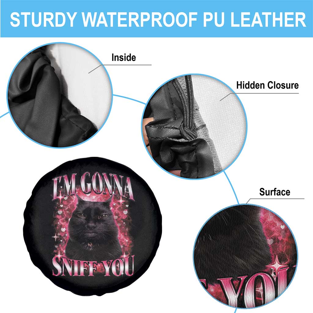 I'm Gonna Sniff You Spare Tire Cover Funny Black Cat Meme