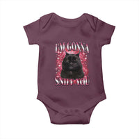 I'm Gonna Sniff You Baby Onesie Funny Black Cat Meme