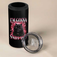 I'm Gonna Sniff You 4 in 1 Can Cooler Tumbler Funny Black Cat Meme