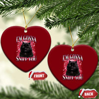 I'm Gonna Sniff You Ceramic Ornament Funny Black Cat Meme
