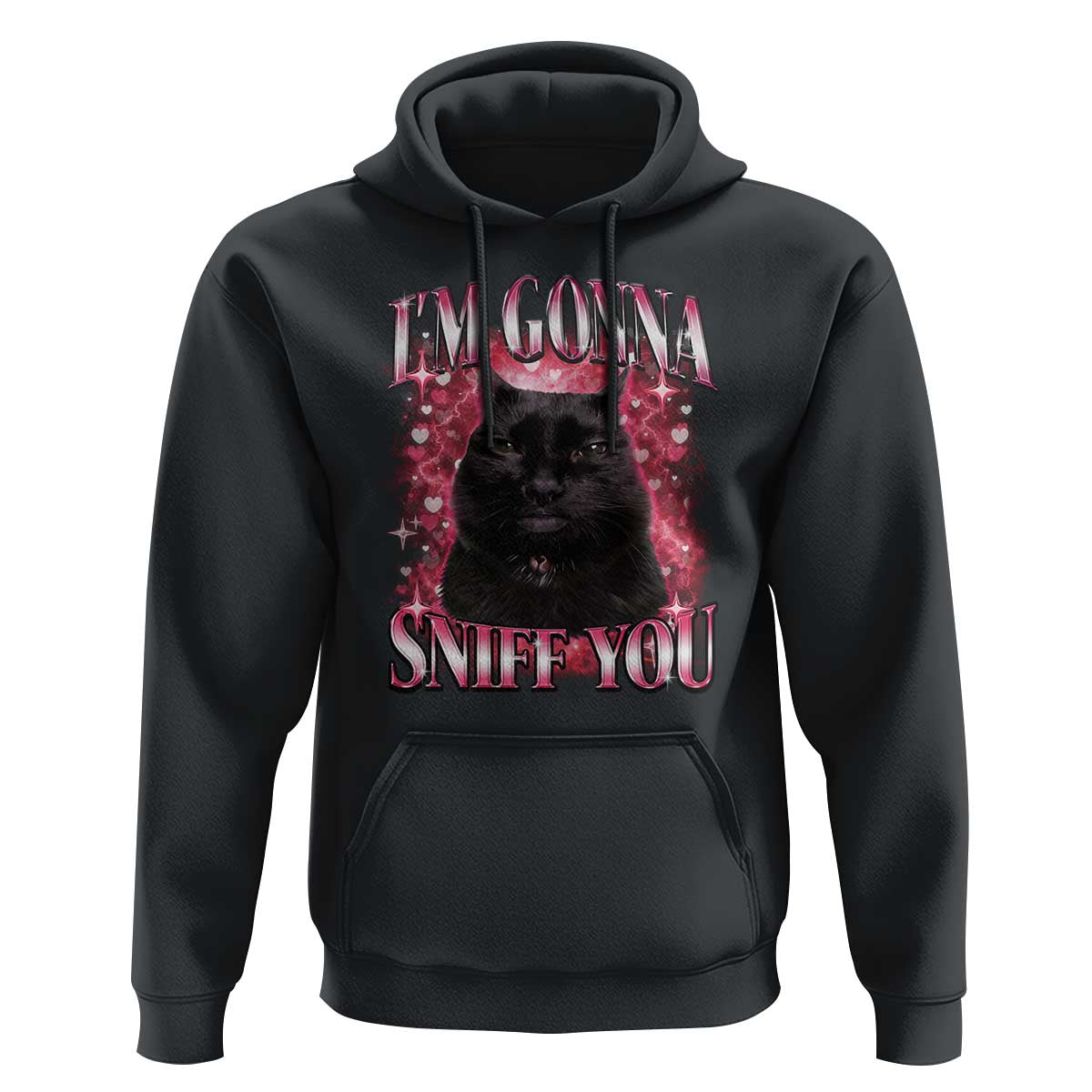 I'm Gonna Sniff You Hoodie Funny Black Cat Meme