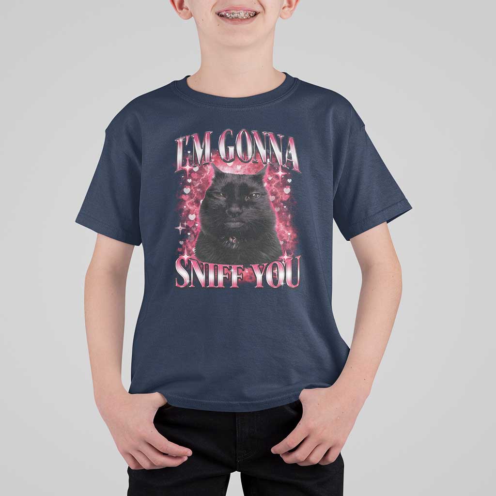 I'm Gonna Sniff You T Shirt For Kid Funny Black Cat Meme