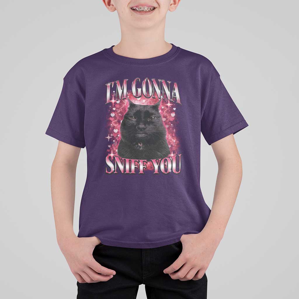 I'm Gonna Sniff You T Shirt For Kid Funny Black Cat Meme