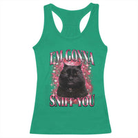 I'm Gonna Sniff You Racerback Tank Top Funny Black Cat Meme