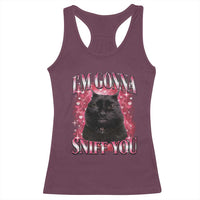 I'm Gonna Sniff You Racerback Tank Top Funny Black Cat Meme