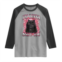 I'm Gonna Sniff You Raglan Shirt Funny Black Cat Meme