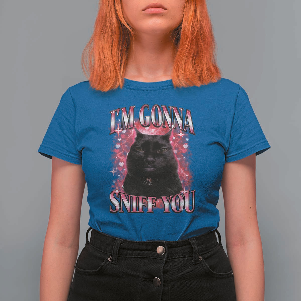 I'm Gonna Sniff You T Shirt For Women Funny Black Cat Meme