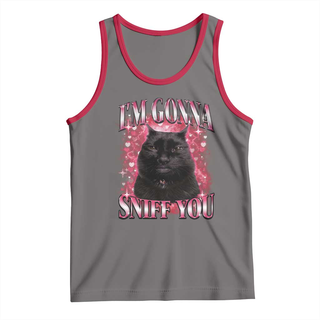 I'm Gonna Sniff You Tank Top Funny Black Cat Meme