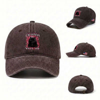 I'm Gonna Sniff You Washed Cotton Baseball Cap Funny Black Cat Meme