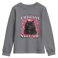 I'm Gonna Sniff You Youth Sweatshirt Funny Black Cat Meme
