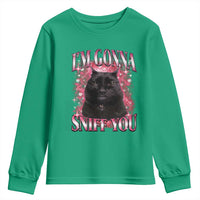 I'm Gonna Sniff You Youth Sweatshirt Funny Black Cat Meme