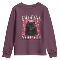 I'm Gonna Sniff You Youth Sweatshirt Funny Black Cat Meme