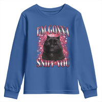 I'm Gonna Sniff You Youth Sweatshirt Funny Black Cat Meme