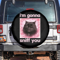 I'm Gonna Sniff You Spare Tire Cover Funny Black Cat Brainrot Meme