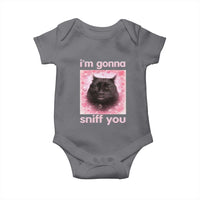 I'm Gonna Sniff You Baby Onesie Funny Black Cat Brainrot Meme