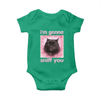 I'm Gonna Sniff You Baby Onesie Funny Black Cat Brainrot Meme