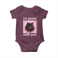 I'm Gonna Sniff You Baby Onesie Funny Black Cat Brainrot Meme