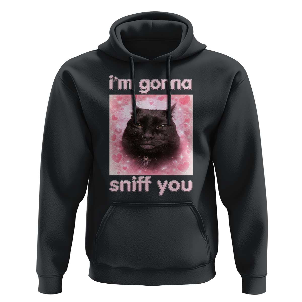 I'm Gonna Sniff You Hoodie Funny Black Cat Brainrot Meme