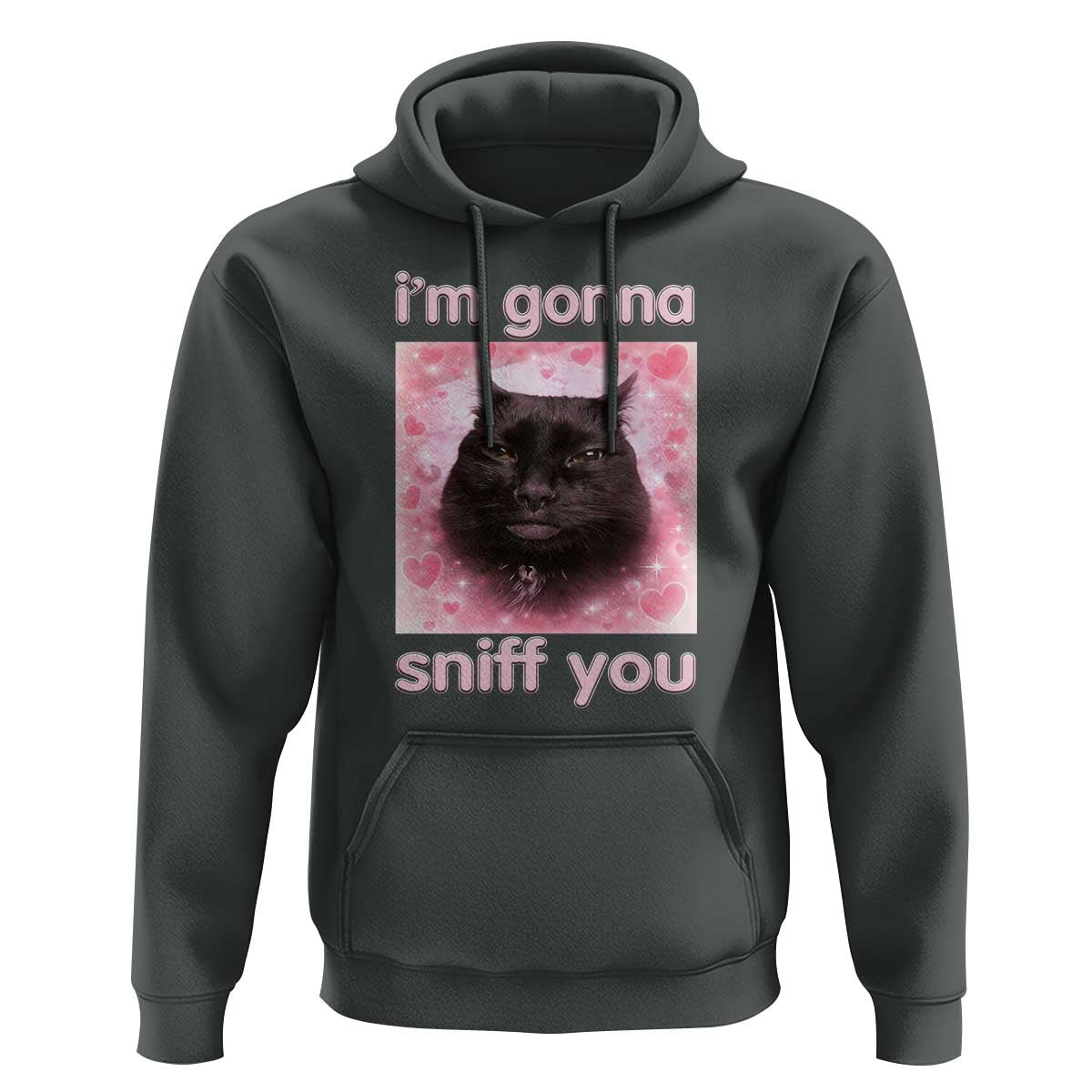 I'm Gonna Sniff You Hoodie Funny Black Cat Brainrot Meme