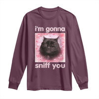 I'm Gonna Sniff You Long Sleeve Shirt Funny Black Cat Brainrot Meme