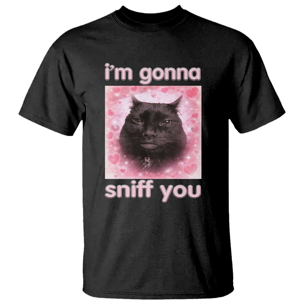 I'm Gonna Sniff You T Shirt Funny Black Cat Brainrot Meme