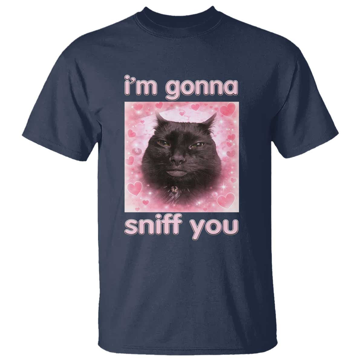 I'm Gonna Sniff You T Shirt Funny Black Cat Brainrot Meme
