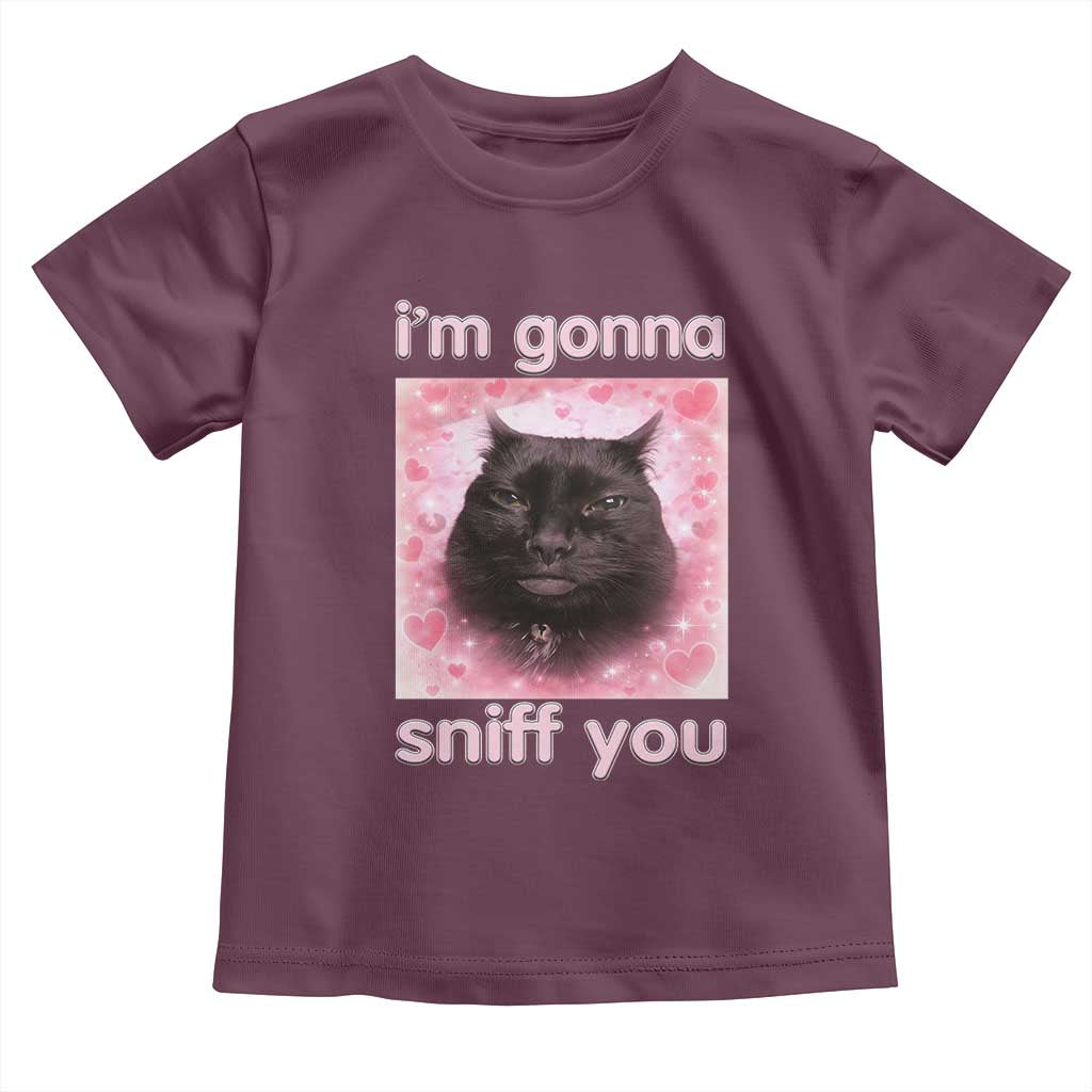 I'm Gonna Sniff You Toddler T Shirt Funny Black Cat Brainrot Meme