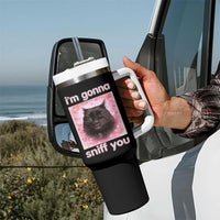 I'm Gonna Sniff You Tumbler With Handle Funny Black Cat Brainrot Meme
