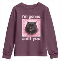 I'm Gonna Sniff You Youth Sweatshirt Funny Black Cat Brainrot Meme