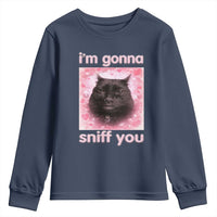 I'm Gonna Sniff You Youth Sweatshirt Funny Black Cat Brainrot Meme