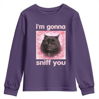 I'm Gonna Sniff You Youth Sweatshirt Funny Black Cat Brainrot Meme
