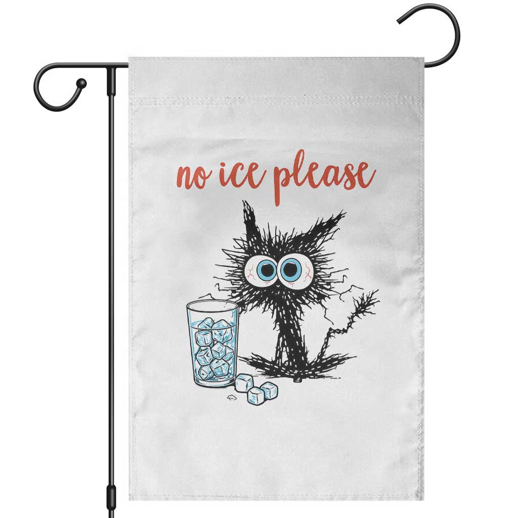 No Ice Please Garden Flag Funny Black Cat Sarcastic Abolish ICE Meme