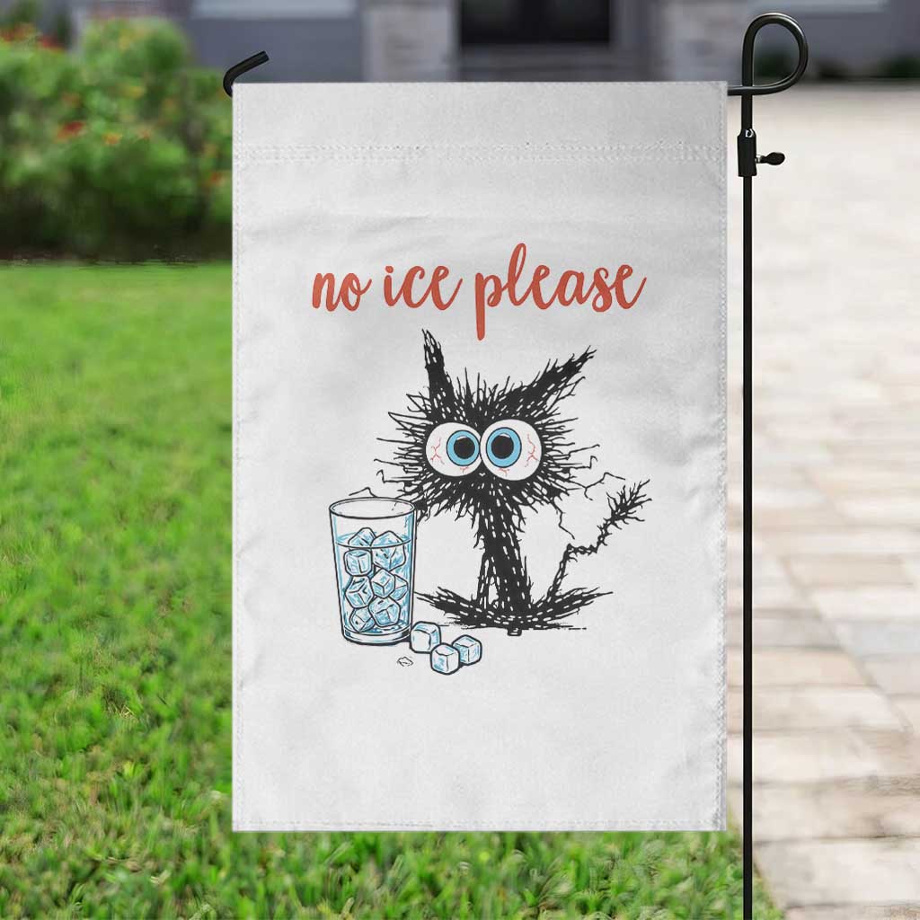 No Ice Please Garden Flag Funny Black Cat Sarcastic Abolish ICE Meme