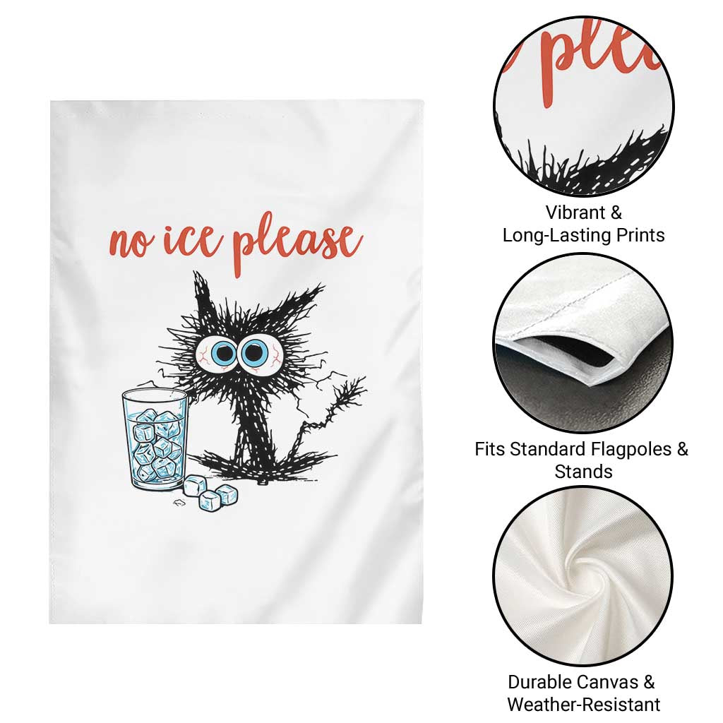 No Ice Please Garden Flag Funny Black Cat Sarcastic Abolish ICE Meme