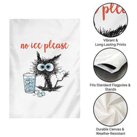 No Ice Please Garden Flag Funny Black Cat Sarcastic Abolish ICE Meme