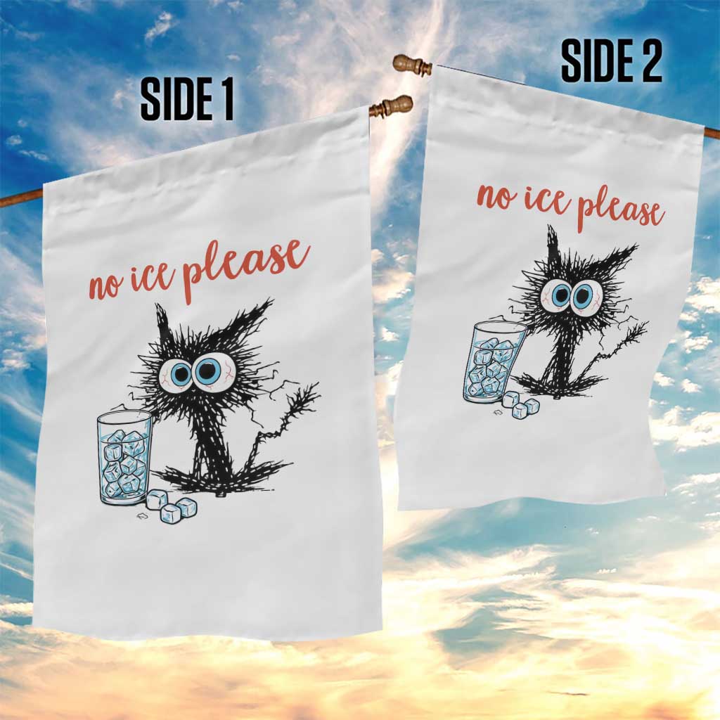 No Ice Please Garden Flag Funny Black Cat Sarcastic Abolish ICE Meme