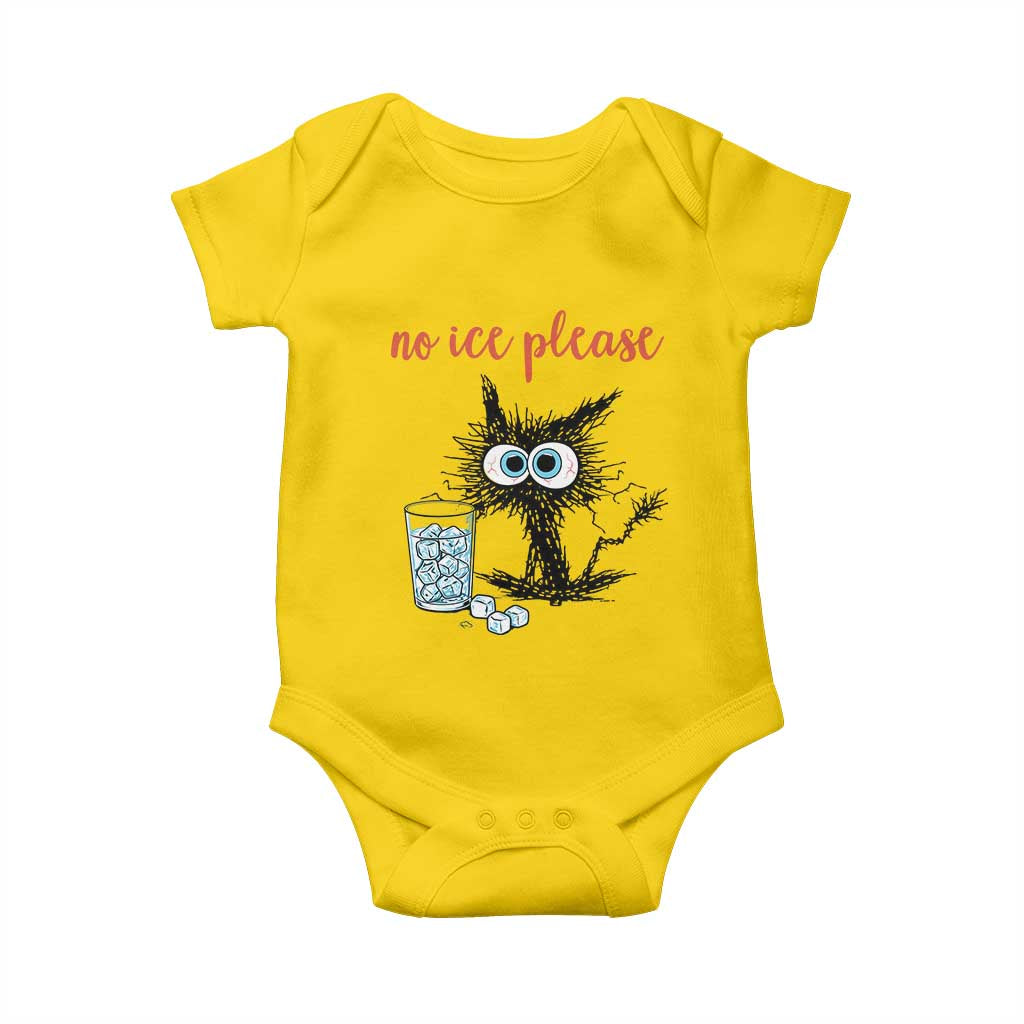 No Ice Please Baby Onesie Funny Black Cat Sarcastic Abolish ICE Meme