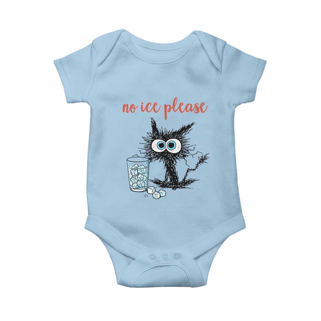 No Ice Please Baby Onesie Funny Black Cat Sarcastic Abolish ICE Meme