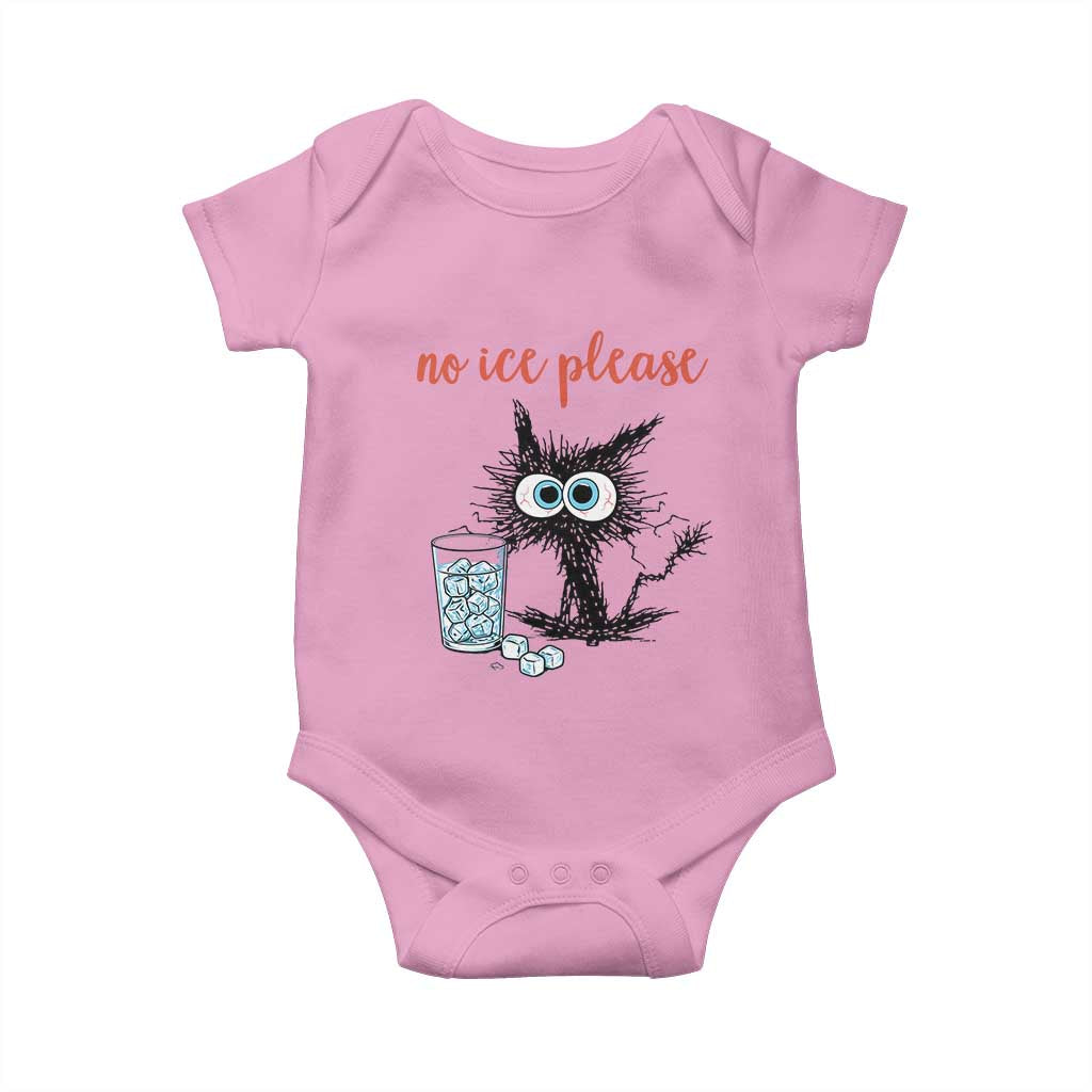 No Ice Please Baby Onesie Funny Black Cat Sarcastic Abolish ICE Meme