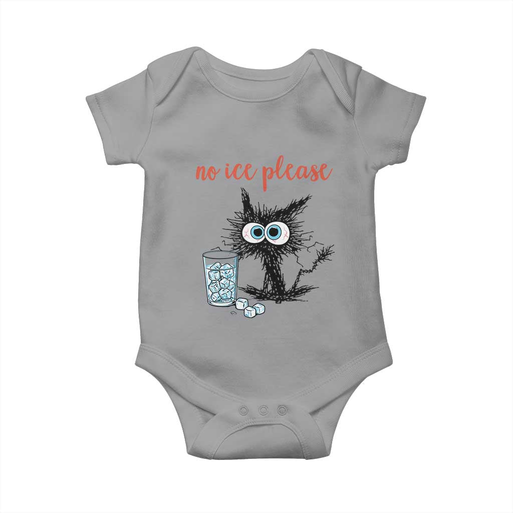 No Ice Please Baby Onesie Funny Black Cat Sarcastic Abolish ICE Meme