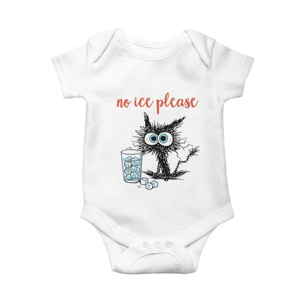 No Ice Please Baby Onesie Funny Black Cat Sarcastic Abolish ICE Meme