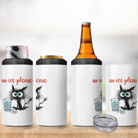 No Ice Please 4 in 1 Can Cooler Tumbler Funny Black Cat Sarcastic Abolish ICE Meme
