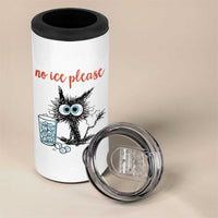 No Ice Please 4 in 1 Can Cooler Tumbler Funny Black Cat Sarcastic Abolish ICE Meme