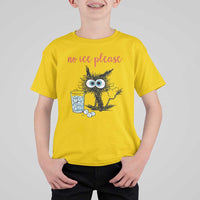 No Ice Please T Shirt For Kid Funny Black Cat Sarcastic Abolish ICE Meme